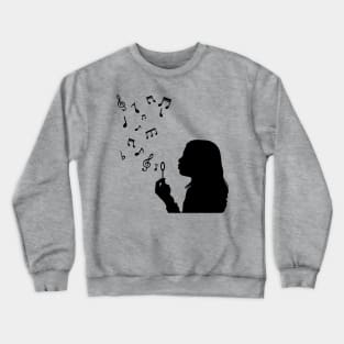 Blowing Musical Notes Crewneck Sweatshirt